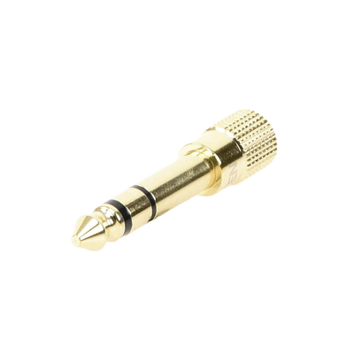 Adaptador (Convertidor) de Audio 3.5mm Hembra a 6.5mm Macho / Plug & Play / Superficie de Rosca Antideslizante / Calidad de sonido sin pérdidas