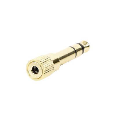 Adaptador (Convertidor) de Audio 3.5mm Hembra a 6.5mm Macho / Plug & Play / Superficie de Rosca Antideslizante / Calidad de sonido sin pérdidas