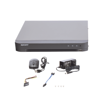 DVR 4 Canales TurboHD + 2 Canales IP / 5 Megapixel Lite- 3K Lite / Acusense (Evista falsas alarmas) / Audio por Coaxitron /  Bahía de Disco Duro /  Salida de Video en Full HD
