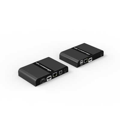 Kit extensor KVM (HDMI y USB 2.0) hasta 100 metros / Resolución 4K @ 30 Hz / Cat 6/6A/7 / CERO LATENCIA / Salida Loop / Soporta Switch Gigabit para control KVM múltiple / Soporta hasta 253