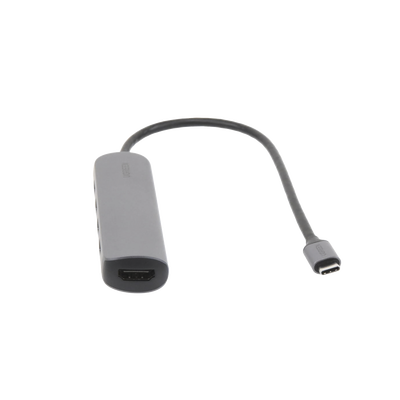 HUB USB-C Multipuertos / 4 Puertos USB-A 3.0 /  HDMI 4K@30Hz / USB 3.0 a 5Gbps / Chip Inteligente Incorporado / 5 en 1 / Carcasa de Aluminio.
