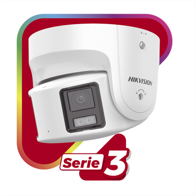 [ PROTECCIÓN ACTIVA ] Turret IP Panorámica 8 Megapixel / 180° / Imagen a Color 24/7 / PoE / WDR 130° / IP67 / ACUSENSE / Protección Activa (Luz Estroboscópica y Alarma Audible) / MicroSD