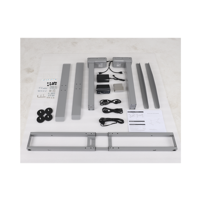 Base de Escritorio Motorizado Profesional / Altura Ajustable 60-125cm / Estructura Estable / Funcionamiento Suave / 3 Preset de Posiciones / Color Gris / Soporta hasta 100Kg de carga
