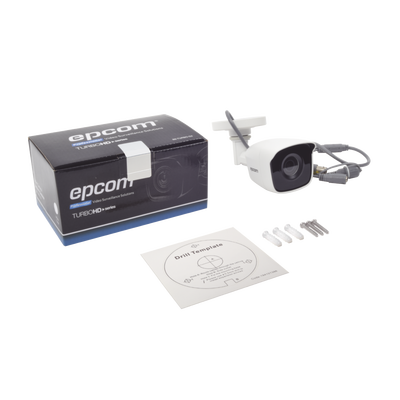 KIT TurboHD 1080p / DVR 8 Canales / 8 Cámaras Bala (exterior 2.8 mm) / Transceptores / Conectores / Fuente de Poder Profesional hasta 15 Vcc para Larga Distancias