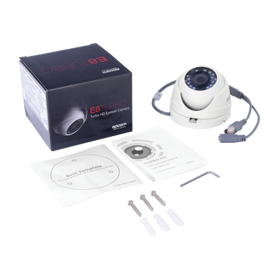 KIT TurboHD 1080p / DVR 8 Canales / 4 Cámaras Bala (exterior 2.8 mm) / 4 Cámaras Eyeball (exterior 2.8 mm) / Transceptores / Conectores / Fuente de Poder Profesional hasta 15 Vcc para Largas Distancias