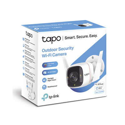 Cámara IP 4 Megapixel (2K) / Lente 3.18 mm / Wi-Fi / 30 mts IR / Exterior IP66 / Audio Bidireccional / Micro SD  hasta 256 GB / Compatible con Google y Alexa