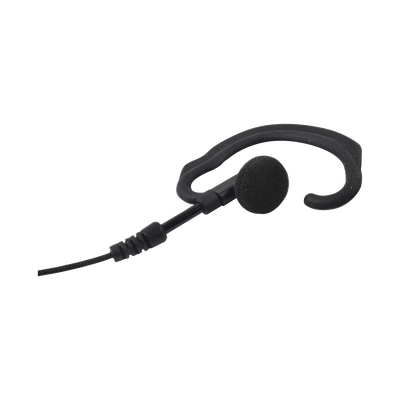 Micrófono de solapa con gancho suave para la oreja y fibra trenzada para puerto de accesorios Icom de 2 pines con tornillos