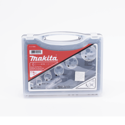 Kit de broca sierras (3/4 - 2 1/4 in) incluye 6 piezas de broca sierras  2 adaptadores y resorte de expulsión.