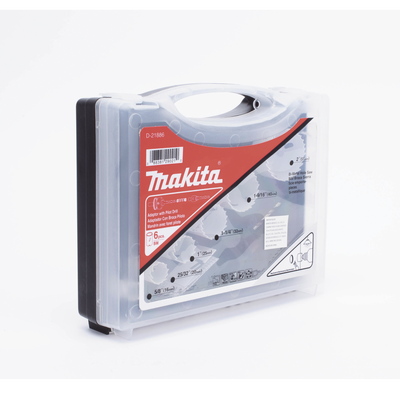 Kit de broca sierras (3/4 - 2 1/4 in) incluye 6 piezas de broca sierras  2 adaptadores y resorte de expulsión.