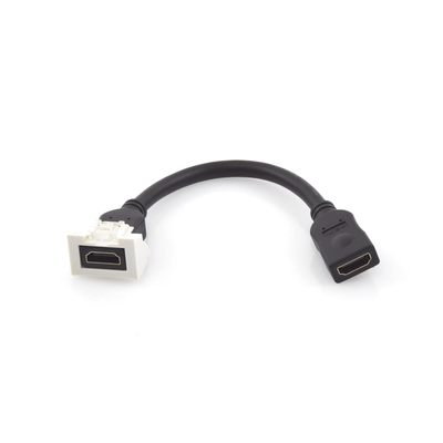 Adaptador HDMI con Pigtail Hembra-Hembra  Para vídeo 720  1080p  4K UHD Compatible con Faceplates MAX Siemon de 2 salidas  Color Blanco