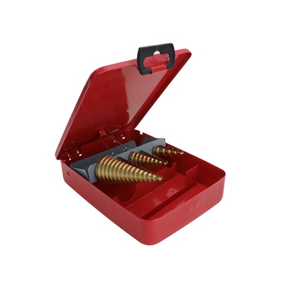 Juego de 3 Brocas Escalonadas HSS 4-12  4-20  4-32 mm (Para Plástico o Metal).