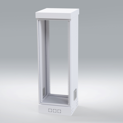 Gabinete para Piso  Capacidad  31 Unidades de Rack  Doble puerta y Postes frontales e intermedios ajustables  Color Blanco  Se envía el Gabinete Armado.