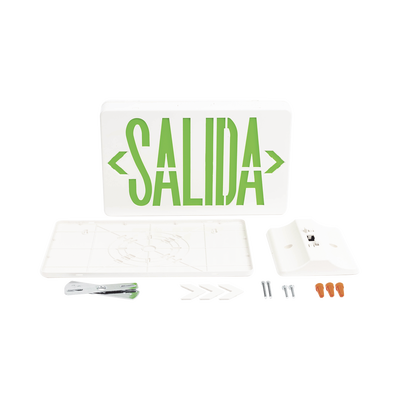 Letrero LED DUAL de SALIDA Universal con alto brillo/uso en pared  lateral o techo/Batería de Respaldo Incluida.