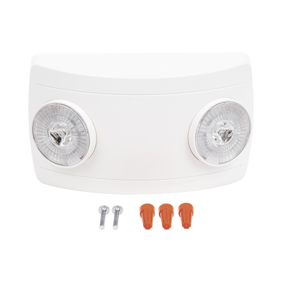 Luz de Emergencia Dual LED ultra compacta/150 lúmenes/Luz fría/Batería de Respaldo Incluida/Botón de test.