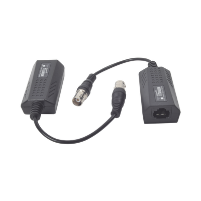 Kit EXTENSOR IP por cable CABLE COAXIAL para distancias de HASTA 200 m / REUTILIZA EL CABLEADO EXISTENTE PARA CONECTAR CÁMARAS IP / No Requiere Energía / Transmisión en Tiempo Real / Protección Contra Sobretensiones Incorporada