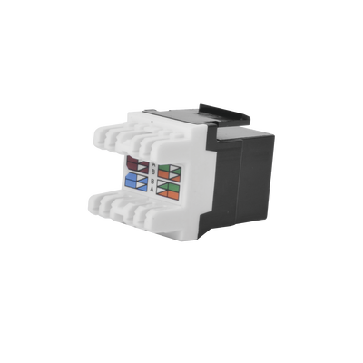 Módulo Jack Keystone Cat5e con terminación en ángulo 180 º Color Negro