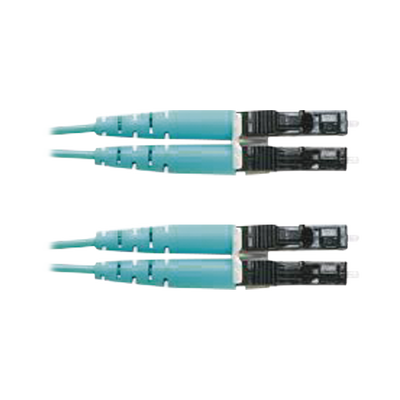 Jumper de Fibra Optica Multimodo 50/125 OM3  LC-LC Duplex  OFNR (Riser)  Color Aqua  9 Metros