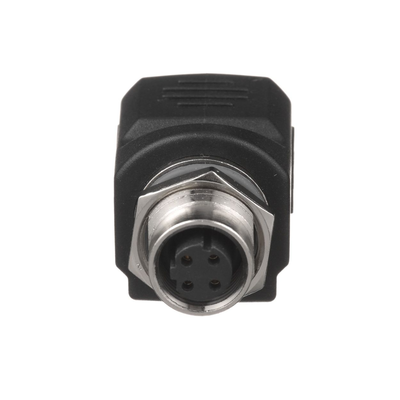 Adaptador IndustrialNet™ de M12 D-Code a Rj45  para Uso en Redes Industriales  Protección IP20 en RJ45 e IP68 en M12  Color Negro