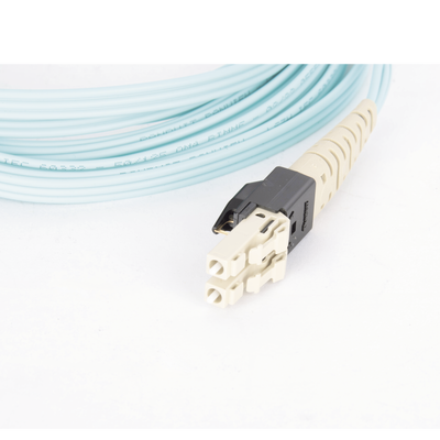Jumper PViQ de Fibra Óptica Multimodo 50/125 OM4  LC-LC Duplex  LSZH  Color Aqua  3 Metros