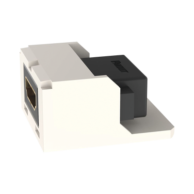 Módulo Acoplador HDMI 2.0  Hembra a Hembra Tipo-A  Categoría 2  Uso en 2 Puertos Mini-Com  Color Blanco Mate