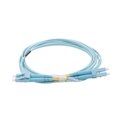 Jumper de Fibra Óptica Multimodo OM3 50/125 LC-LC OFNR (Riser)  2.0 mm  Dúplex  Aqua  2 metros