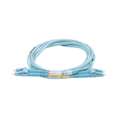 Jumper de Fibra Óptica Multimodo OM3 50/125 LC-LC OFNR (Riser)  2.0 mm  Dúplex  Aqua  3 metros