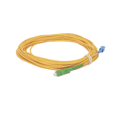 Jumper de Fibra Óptica Simplex  Monomodo  con Conectores SC/UPC-SC/APC  de 10 Metros