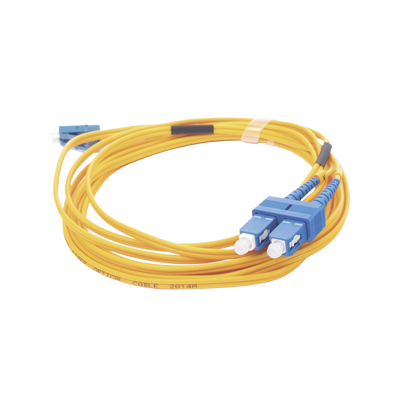 Jumper de Fibra Óptica Monomodo 9/125 LC/UPC-SC/UPC  PVC  2.0 mm  Dúplex  amarillo  3 metros