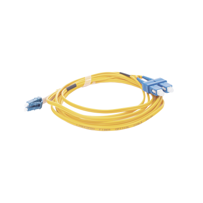 Jumper de Fibra Óptica Monomodo 9/125 LC/UPC-SC/UPC  PVC  2.0 mm  Dúplex  amarillo  3 metros
