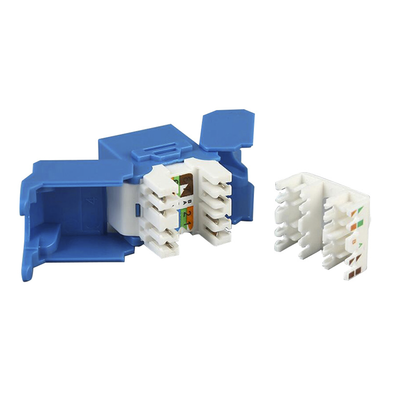 Módulo Jack Keystone Cat6A (toolless)  con terminación en ángulo 180 º Color Azul  Compatible con Faceplate y Patchpanel Linkedpro