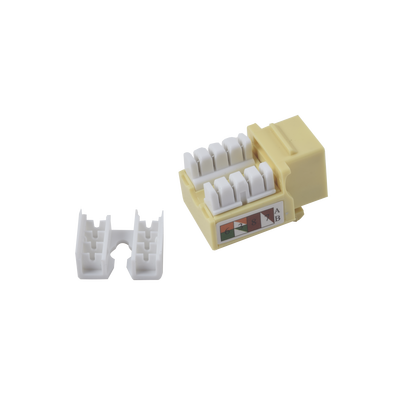 Módulo Jack Keystone Cat5e con terminación 110 (Punchdown) para faceplate - Color Amarillo