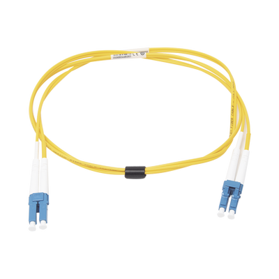 Jumper de Fibra Óptica Monomodo (OS2)  XGLO  Riser  LC/UPC-LC/UPC Duplex  OFNR  Color Amarillo  1 Metro
