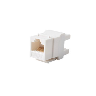 Módulo Jack Keystone Cat6 con terminación 110 (Punchdown) ángulo 180 º  Color Blanco