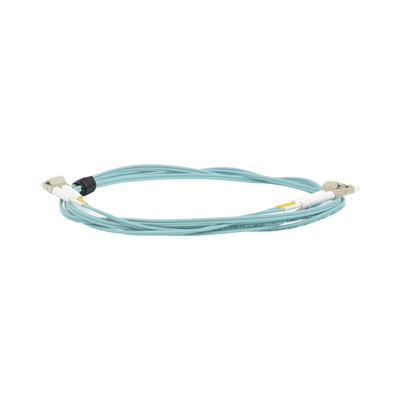 Jumper de Fibra Óptica Multimodo 50/125 XGLO OM3  LC-LC Duplex  OFNR  Color Aqua  2 Metros