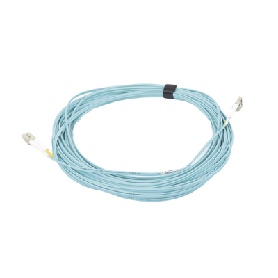 Jumper de Fibra Óptica Multimodo 50/125 XGLO OM3  LC-LC Duplex  OFNR  Color Aqua  15 Metros