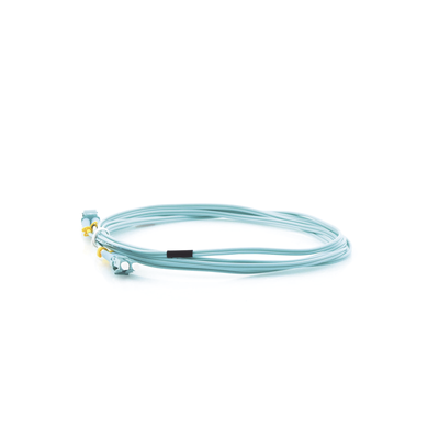 Jumper de Fibra Óptica Multimodo LC-LC duplex 10 G  50/125 OM3  Color Aqua  3 Metros