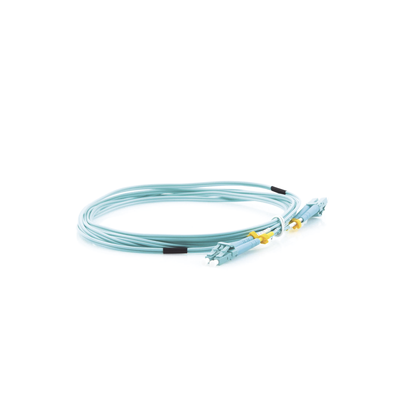 Jumper de Fibra Óptica Multimodo LC-LC duplex 10 G  50/125 OM3  Color Aqua  3 Metros