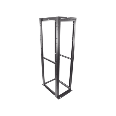 Rack de Cuatro Postes Estándar de 19"  Rieles Numerados y Roscados #12-24  Profundidad Máxima de 30 in  45 Unidades de Rack  Color Negro