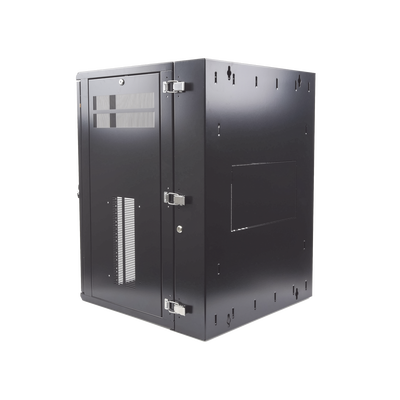 Gabinete PanZone de Montaje en Pared  de 19in  Puerta con Ventana de Seguridad  18 UR  635mm de Profundidad  Color Negro