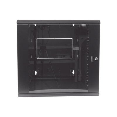 Gabinete PanZone de Montaje en Pared  de 19in  Puerta con Ventana de Seguridad  12 UR  762mm de Profundidad  Color Negro