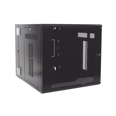 Gabinete PanZone de Montaje en Pared  de 19in  Puerta con Ventana de Seguridad  12 UR  762mm de Profundidad  Color Negro