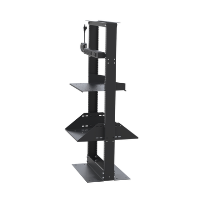 Kit de Rack Estándar 19"  24 UR con 2 Charolas  y PDU (8 tomas). Ideal para UPS y Servidores tipo Torre.