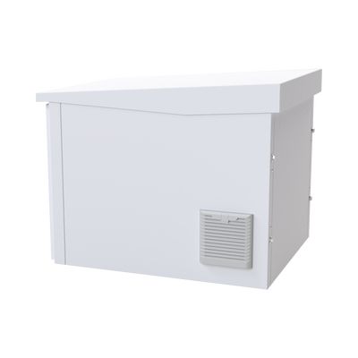 Gabinete PROFUNDO hasta 705 mm  de profundidad  de Exterior de 9UR con Ventiladores y Termostato  Se envía el Gabinete Armado  (Montaje a poste o torre se vende por separado).
