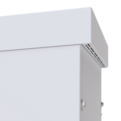 Gabinete PROFUNDO hasta 705 mm  de profundidad  de Exterior de 9UR con Ventiladores y Termostato  Se envía el Gabinete Armado  (Montaje a poste o torre se vende por separado).