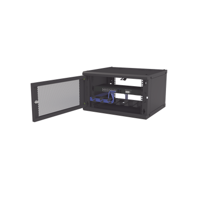 Gabinete de Pared Fijo  Puerta Perforada  Rack 19" de 6 UR (600 x 355 x 523 mm)(An x Al x Prof.)