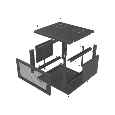 Gabinete de Pared Fijo  Puerta Perforada  Rack 19" de 6 UR (600 x 355 x 523 mm)(An x Al x Prof.)