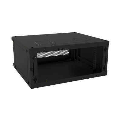 Gabinete de Pared Fijo  Con 4 Unidades de Rack  de 19 in  Fabricado en Acero  Puerta Perforada.