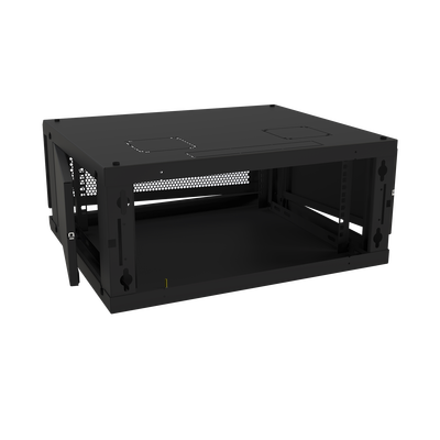 Gabinete de Pared Fijo  Con 4 Unidades de Rack  de 19 in  Fabricado en Acero  Puerta Perforada.
