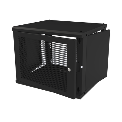 Gabinete de Pared Fijo  Puerta Perforada  con Rack de 19in  9 Unidades de Rack