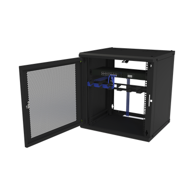 Gabinete de Pared Fijo  Puerta Perforada  Rack 19in   de 12 Unidades de Rack